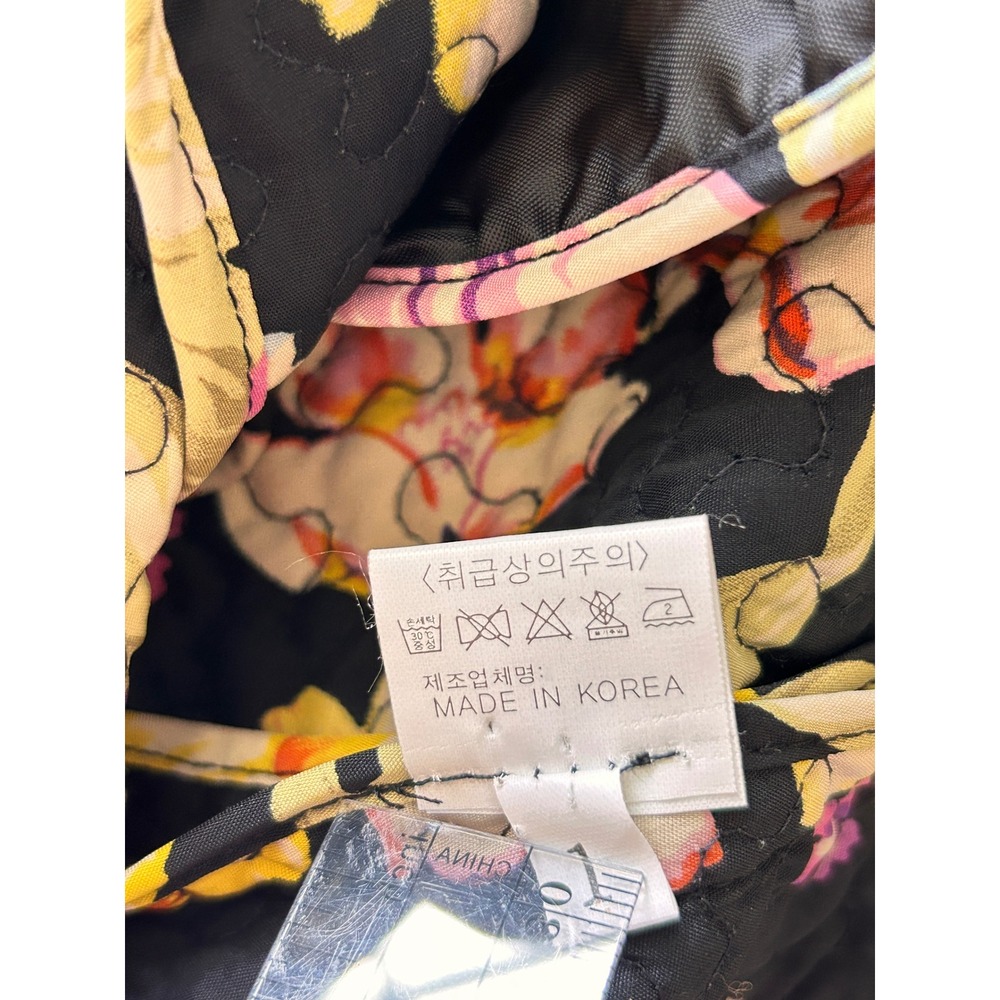 Neo Quilted Floral Maxi Coat Black Dark Floral Whimsigoth Hooded Jacket Cottage - Picture 14 of 16